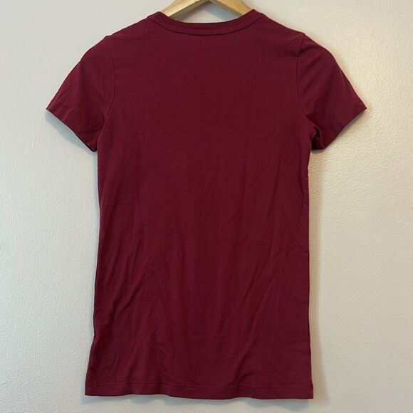 Vans Women’s Classic Burgundy Logo T-Shirt Red Size Small Skater Indie Tee - Picture 4 of 6